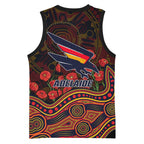 Adelaide Crows ANZAC Day Basketball Jersey Indigenous Dot Art with Poppy Flower Tribute