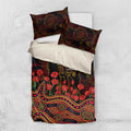 Adelaide Crows ANZAC Day Bedding Set Indigenous Dot Art with Poppy Flower Tribute