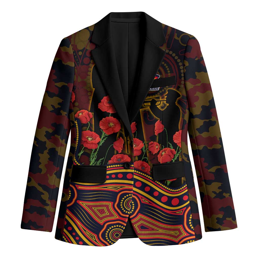 Adelaide Crows ANZAC Day Blazer Indigenous Dot Art with Poppy Flower Tribute