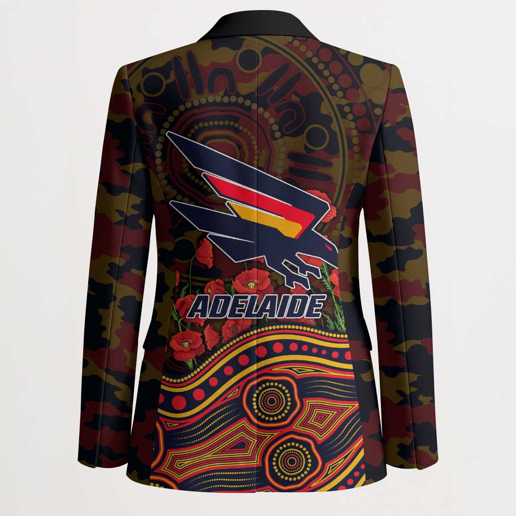 Adelaide Crows ANZAC Day Blazer Indigenous Dot Art with Poppy Flower Tribute