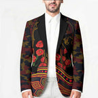 Adelaide Crows ANZAC Day Blazer Indigenous Dot Art with Poppy Flower Tribute
