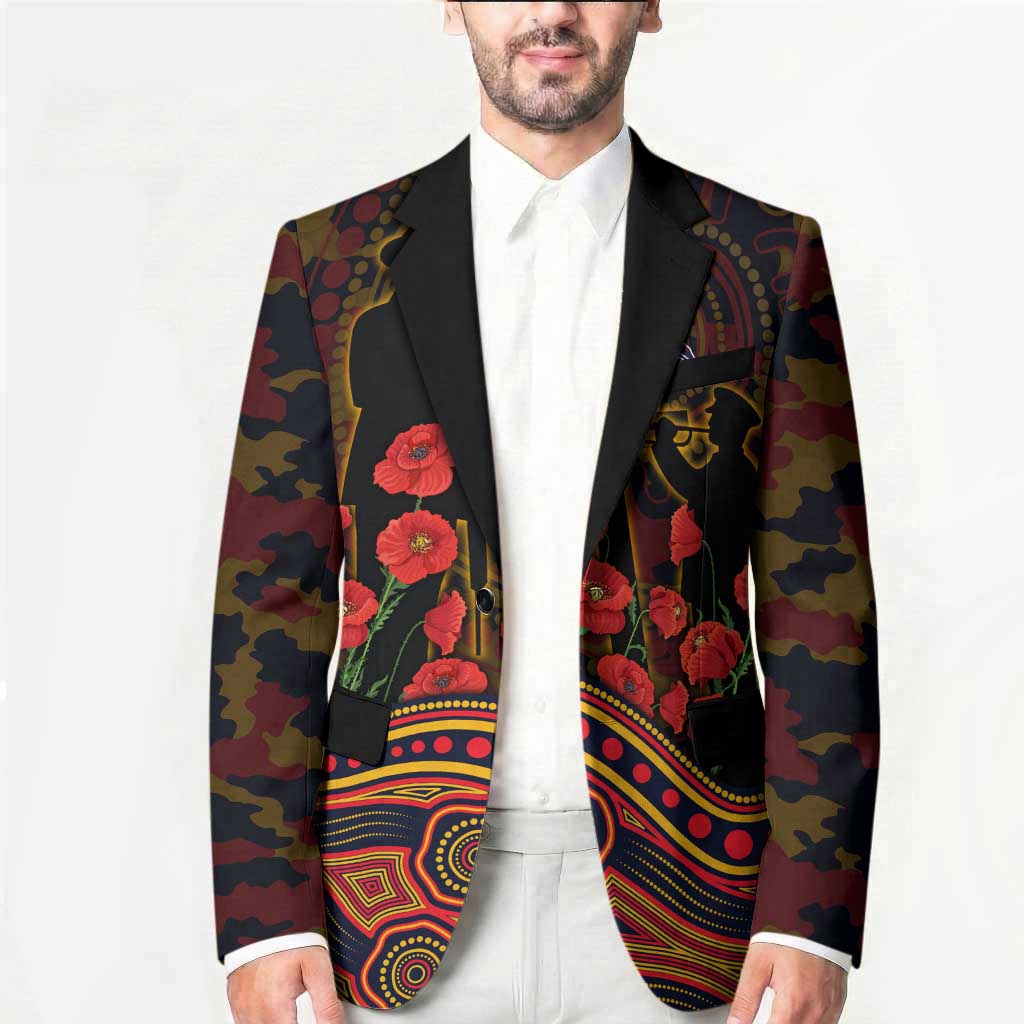 Adelaide Crows ANZAC Day Blazer Indigenous Dot Art with Poppy Flower Tribute