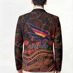 Adelaide Crows ANZAC Day Blazer Indigenous Dot Art with Poppy Flower Tribute