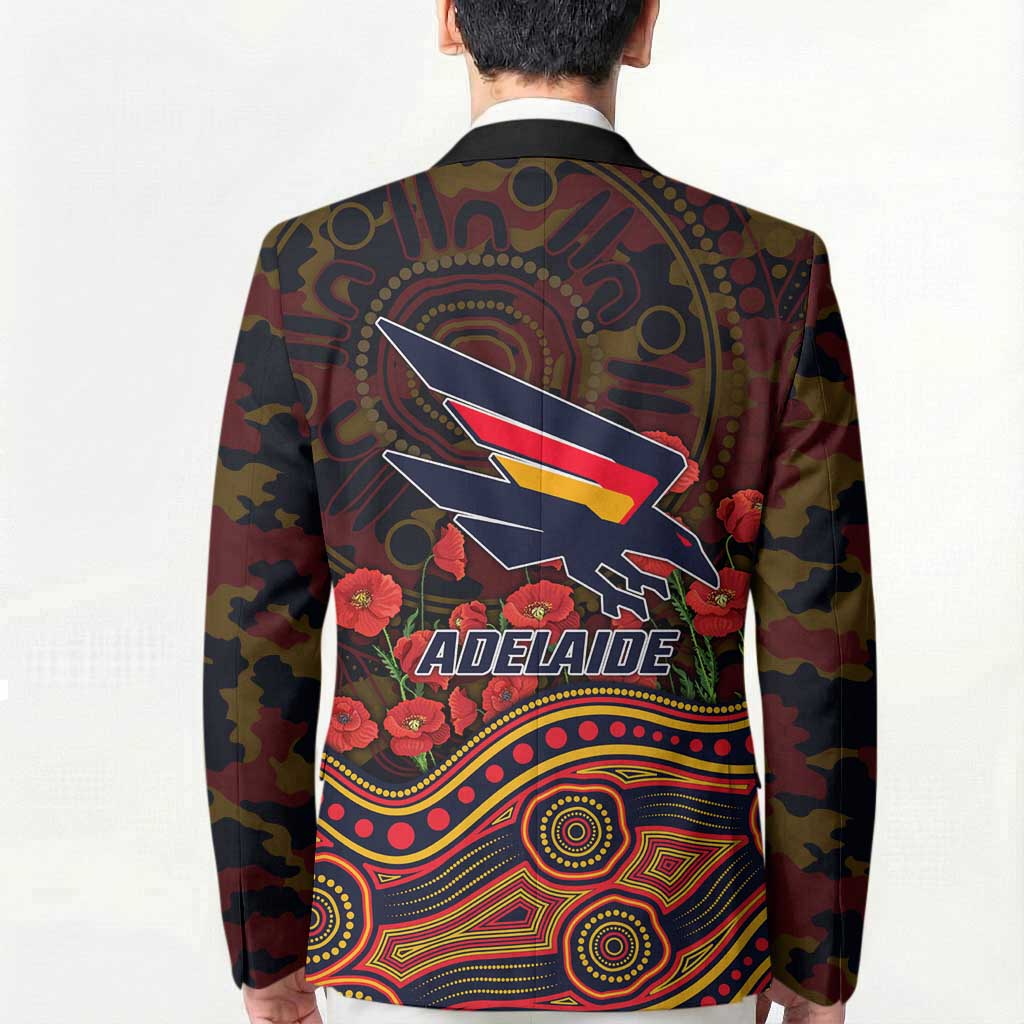 Adelaide Crows ANZAC Day Blazer Indigenous Dot Art with Poppy Flower Tribute