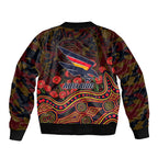 Adelaide Crows ANZAC Day Bomber Jacket Indigenous Dot Art with Poppy Flower Tribute