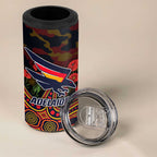 Adelaide Crows ANZAC Day 4 in 1 Can Cooler Tumbler Indigenous Dot Art with Poppy Flower Tribute