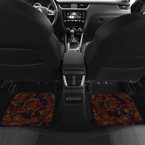 Adelaide Crows ANZAC Day Car Mats Indigenous Dot Art with Poppy Flower Tribute