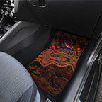 Adelaide Crows ANZAC Day Car Mats Indigenous Dot Art with Poppy Flower Tribute