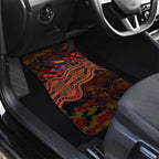 Adelaide Crows ANZAC Day Car Mats Indigenous Dot Art with Poppy Flower Tribute