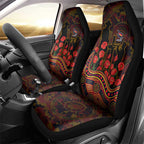 Adelaide Crows ANZAC Day Car Seat Cover Indigenous Dot Art with Poppy Flower Tribute