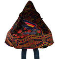 Adelaide Crows ANZAC Day Cloak Indigenous Dot Art with Poppy Flower Tribute
