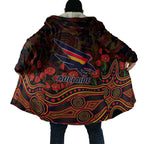 Adelaide Crows ANZAC Day Cloak Indigenous Dot Art with Poppy Flower Tribute