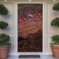 Adelaide Crows ANZAC Day Door Cover Indigenous Dot Art with Poppy Flower Tribute