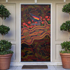 Adelaide Crows ANZAC Day Door Cover Indigenous Dot Art with Poppy Flower Tribute