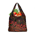 Adelaide Crows ANZAC Day Grocery Bag Indigenous Dot Art with Poppy Flower Tribute