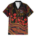 Adelaide Crows ANZAC Day Hawaiian Shirt Indigenous Dot Art with Poppy Flower Tribute