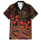 Adelaide Crows ANZAC Day Hawaiian Shirt Indigenous Dot Art with Poppy Flower Tribute