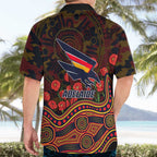 Adelaide Crows ANZAC Day Hawaiian Shirt Indigenous Dot Art with Poppy Flower Tribute