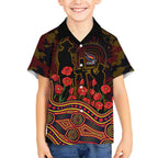 Adelaide Crows ANZAC Day Hawaiian Shirt Indigenous Dot Art with Poppy Flower Tribute