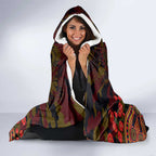 Adelaide Crows ANZAC Day Hooded Blanket Indigenous Dot Art with Poppy Flower Tribute