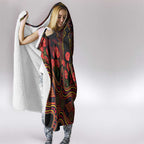 Adelaide Crows ANZAC Day Hooded Blanket Indigenous Dot Art with Poppy Flower Tribute