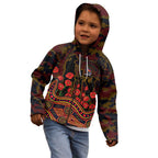 Adelaide Crows ANZAC Day Kid Hoodie Indigenous Dot Art with Poppy Flower Tribute