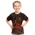 Adelaide Crows ANZAC Day Kid T Shirt Indigenous Dot Art with Poppy Flower Tribute