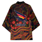 Adelaide Crows ANZAC Day Kimono Indigenous Dot Art with Poppy Flower Tribute