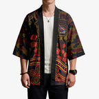 Adelaide Crows ANZAC Day Kimono Indigenous Dot Art with Poppy Flower Tribute