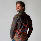 Adelaide Crows ANZAC Day Long Sleeve Polo Shirt Indigenous Dot Art with Poppy Flower Tribute