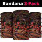 Adelaide Crows ANZAC Day Neck Gaiter Indigenous Dot Art with Poppy Flower Tribute