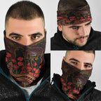 Adelaide Crows ANZAC Day Neck Gaiter Indigenous Dot Art with Poppy Flower Tribute