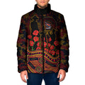 Adelaide Crows ANZAC Day Padded Jacket Indigenous Dot Art with Poppy Flower Tribute