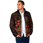 Adelaide Crows ANZAC Day Padded Jacket Indigenous Dot Art with Poppy Flower Tribute