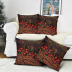 Adelaide Crows ANZAC Day Pillow Cover Indigenous Dot Art with Poppy Flower Tribute