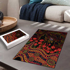 Adelaide Crows ANZAC Day Puzzle Indigenous Dot Art with Poppy Flower Tribute