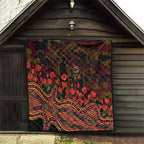 Adelaide Crows ANZAC Day Quilt Indigenous Dot Art with Poppy Flower Tribute