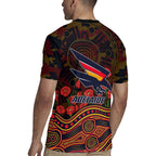 Adelaide Crows ANZAC Day Rugby Jersey Indigenous Dot Art with Poppy Flower Tribute
