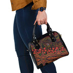 Adelaide Crows ANZAC Day Shoulder Handbag Indigenous Dot Art with Poppy Flower Tribute
