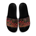 Adelaide Crows ANZAC Day Slide Sandals Indigenous Dot Art with Poppy Flower Tribute