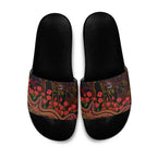 Adelaide Crows ANZAC Day Slide Sandals Indigenous Dot Art with Poppy Flower Tribute