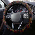 Adelaide Crows ANZAC Day Steering Wheel Cover Indigenous Dot Art with Poppy Flower Tribute