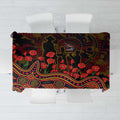Adelaide Crows ANZAC Day Tablecloth Indigenous Dot Art with Poppy Flower Tribute