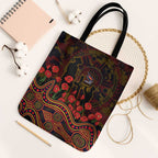 Adelaide Crows ANZAC Day Tote Bag Indigenous Dot Art with Poppy Flower Tribute