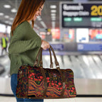Adelaide Crows ANZAC Day Travel Bag Indigenous Dot Art with Poppy Flower Tribute