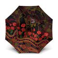 Adelaide Crows ANZAC Day Umbrella Indigenous Dot Art with Poppy Flower Tribute