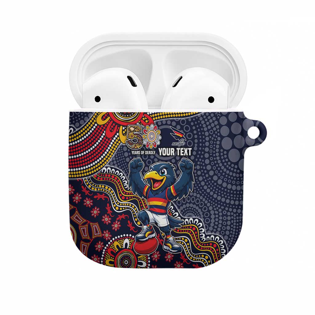 Personalized Adelaide Crows Mascot AirPods Case Aboriginal Dot Art Style Vibrant Indigenous Pattern Design