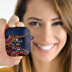 Personalized Adelaide Crows Mascot AirPods Case Aboriginal Dot Art Style Vibrant Indigenous Pattern Design