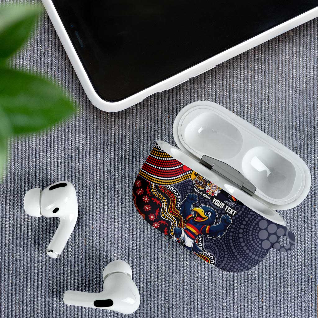 Personalized Adelaide Crows Mascot AirPods Case Aboriginal Dot Art Style Vibrant Indigenous Pattern Design