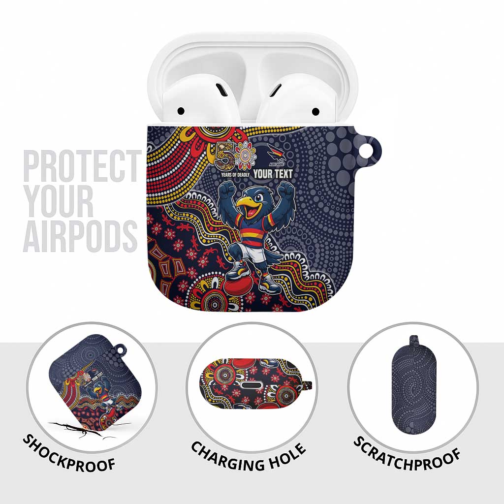Personalized Adelaide Crows Mascot AirPods Case Aboriginal Dot Art Style Vibrant Indigenous Pattern Design